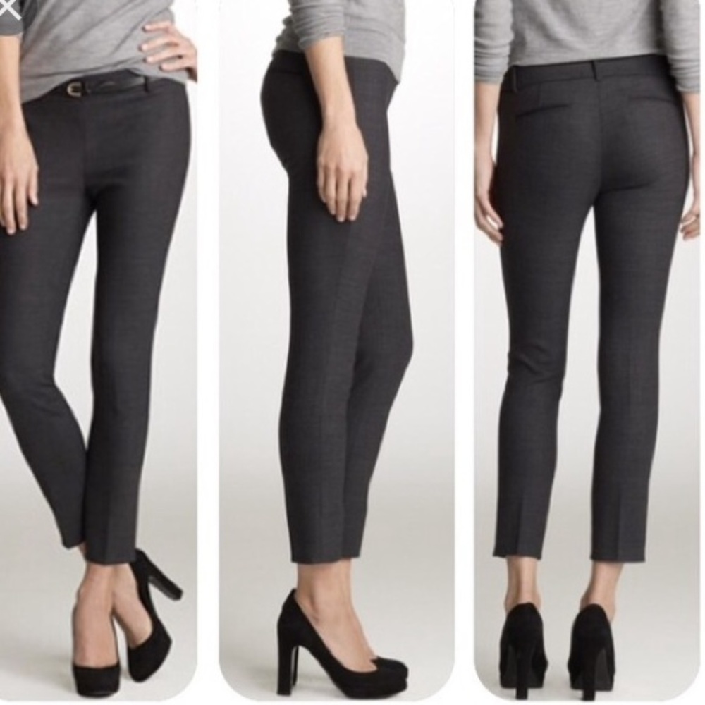 J Crew Minnie pant wool 2 gray charcoal heathered